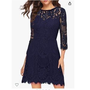 NEW Floral Lace Cocktail Party A Line Dress